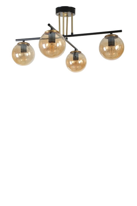 Opviq Oslo 4 Lü Siyah Bal Camlı Avize Ámbar y Negro Opviq Oslo 4 Lü Siyah Bal Camlı Avize Ámbar y Negro